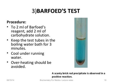 barfoed test procedure|Qualitative tests for Carbohydrates.